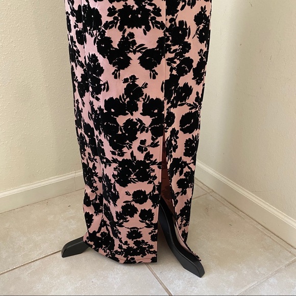 NWT Enfocus Studio Pink Black Velvet Floral Maxi 6 - Picture 12 of 13